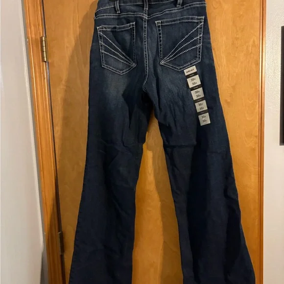 Ariat Dark Blue Denim Trousers - Picture 2 of 4